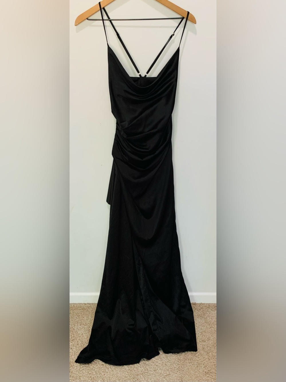 Babyboo Helen Satin Maxi Dress Black Size Medium